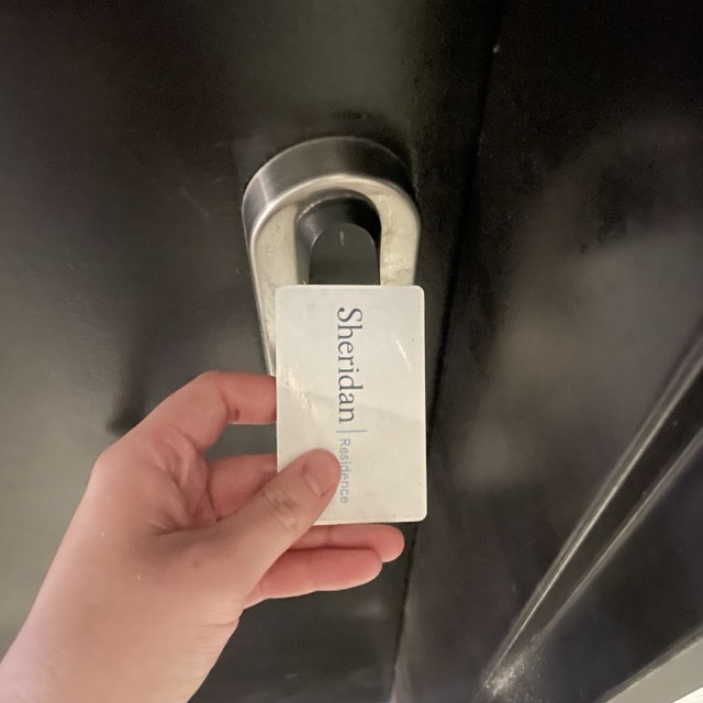 a key card unlocking a door as an interaction