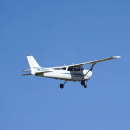 A low flying small plane. This one has a quiet start I couldn't get a picture myself, so this is a similar plane but not the same one. image from T.Gorhum. (2024). A Blue and White Single Engine Airplane Flying Away. In shutter stock. https://www.shutterstock.com/image-photo/blue-white-single-engine-airplane-flying-2528050111?trackingId=070592b6-4bf0-44e1-b4e0-1f83135f8309&listId=searchResults .