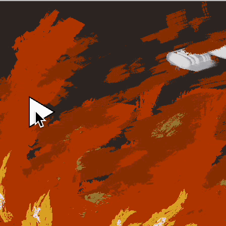 I was drawn back to the fire because I thought I could make it look better.I decided to have the foreground and background pictures stretch in opposite directions to see if that would give an illusion of depth betwen them.