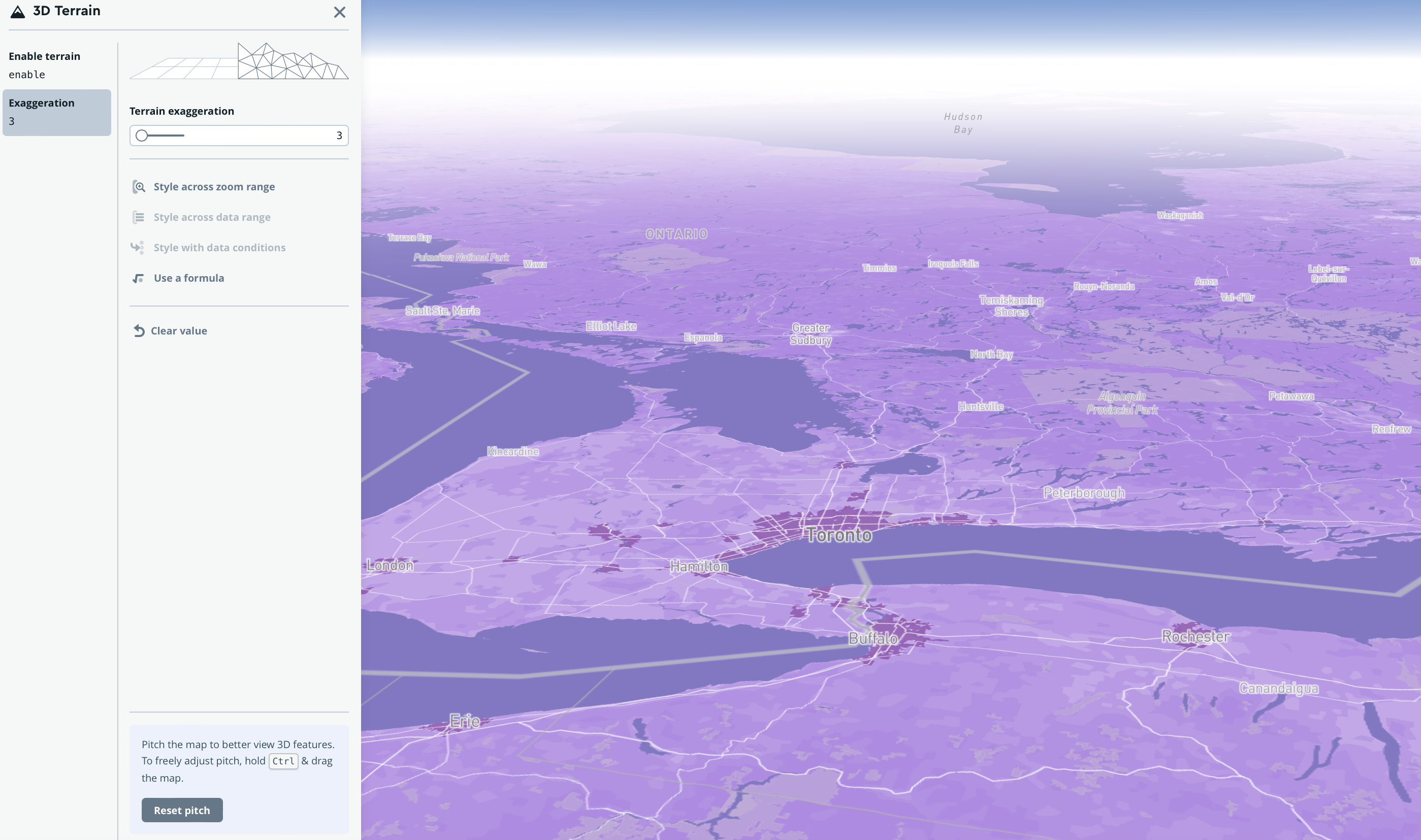 showing that colours change depending on zoom