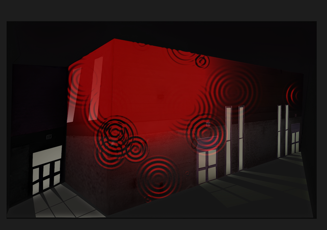 drip effect flowing seamlessly between two walls, I like how this one looks.