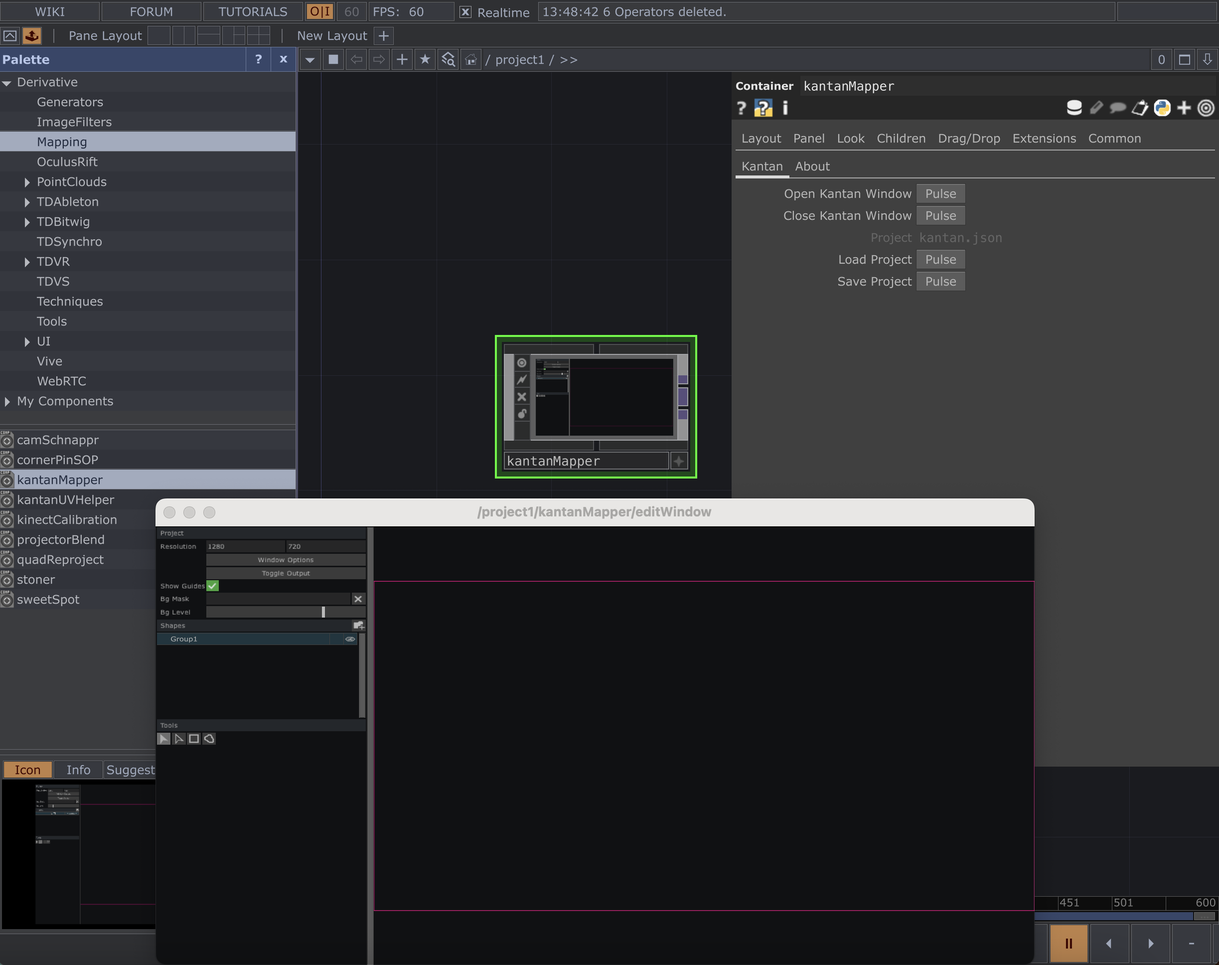 following the third tutorial for touch desing. spent a good five minutes wondering why name changes weren't sticking before I realized the timeline had to be running