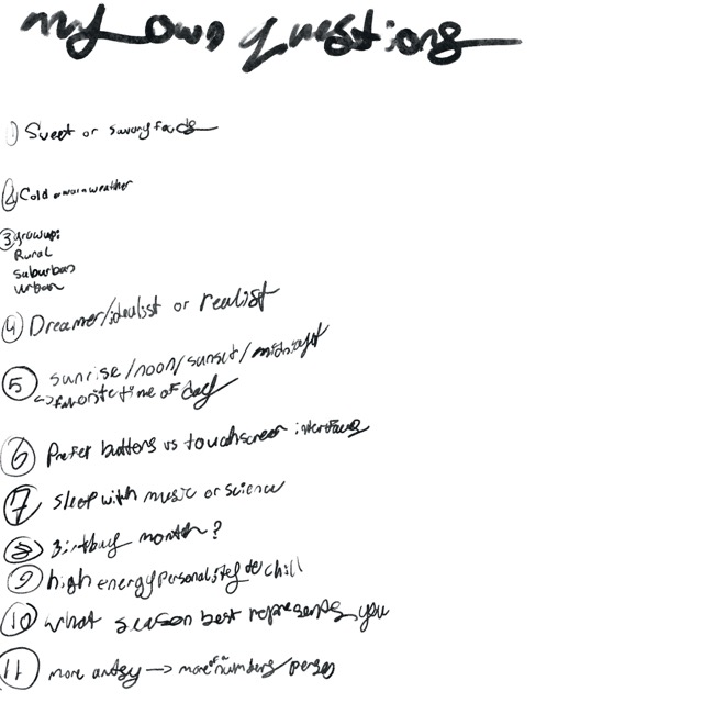 questions I came up with for my own version of the previous activity