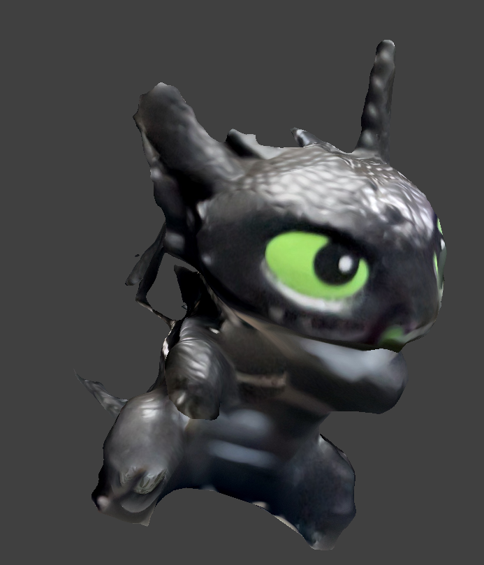 I tried hanging a little dragon figuring using a the chain as i realized it doesnt show up on the scan. the front I think could have been fine but I had pretty poor lighting.