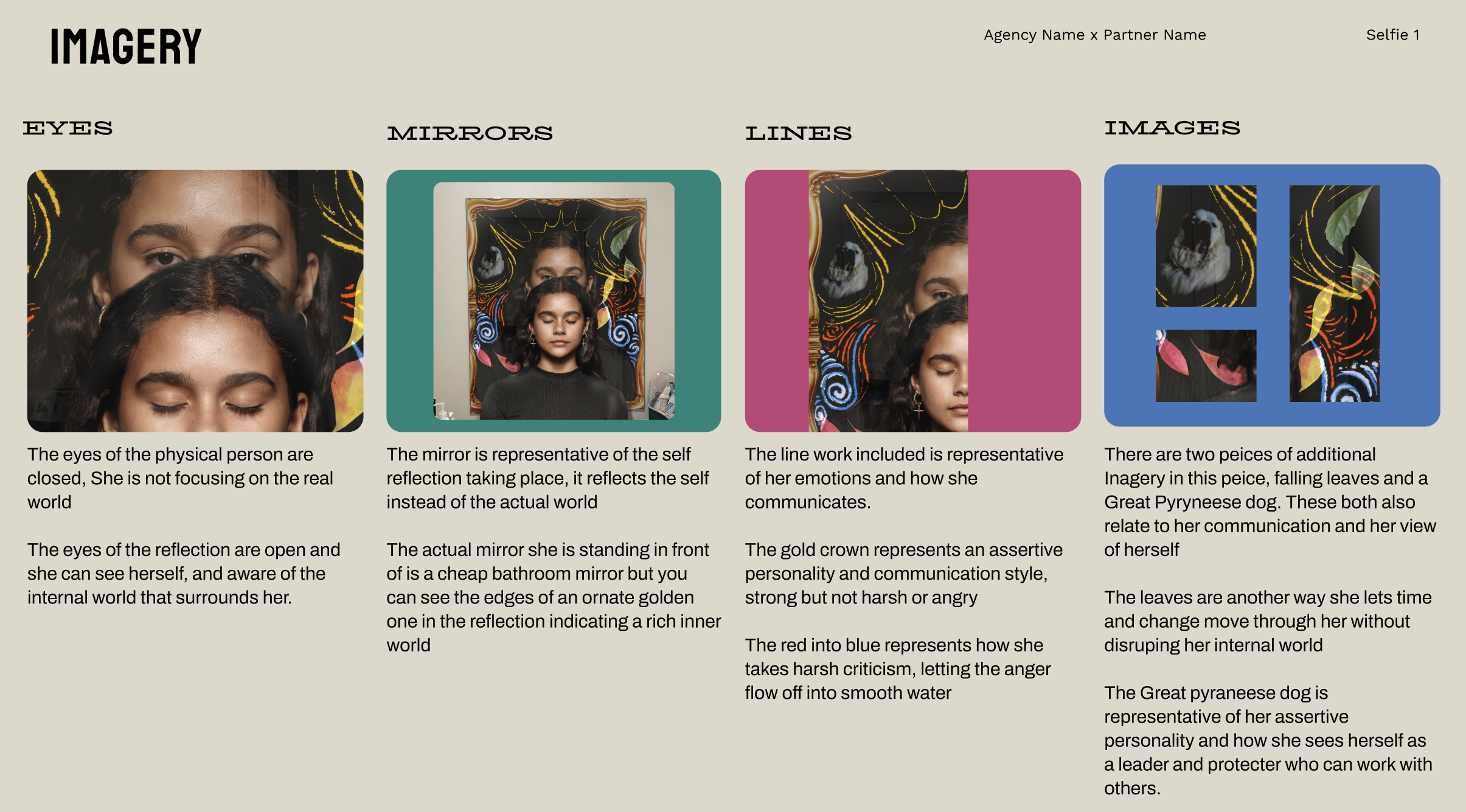 a slide noting the symbolisim in the reflexive selfie